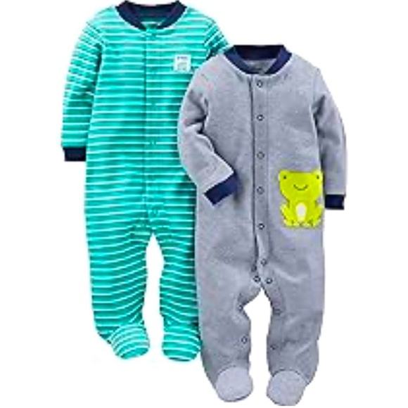 NWOT Carter’s Simple Joys Baby Boy Cotton Preemie Play Suit Pyjama - Picture 1 of 5